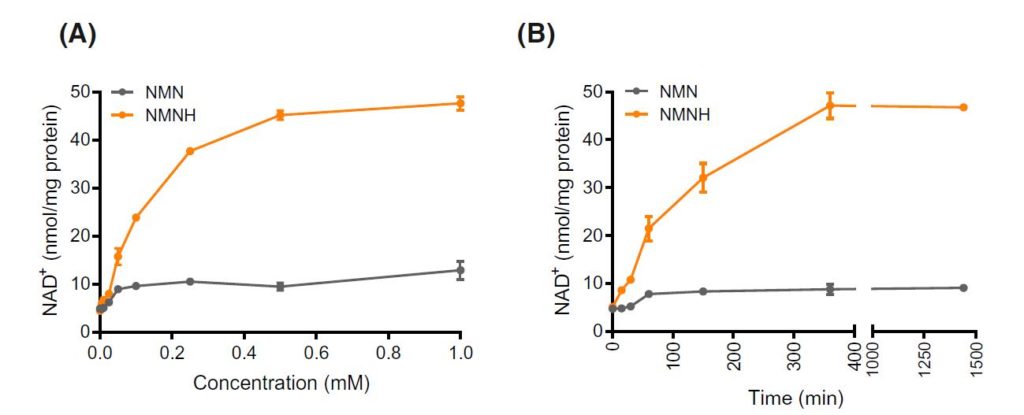 NAD boosting potential of NMNH